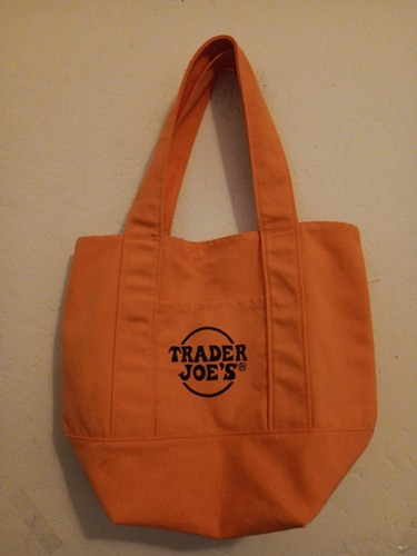 Trader Joe's Mini Tote Bag Orange Collectible Canvas Halloween Everyday