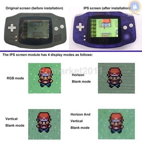 GBA IPS LCD Backlight Kit Drop in 1800mAh batteries with shell GameBoy Advance