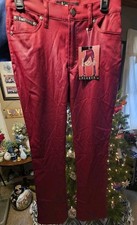 L.e.i. Womens Size7 Red Polyvinyl 5 Pocket Bo...