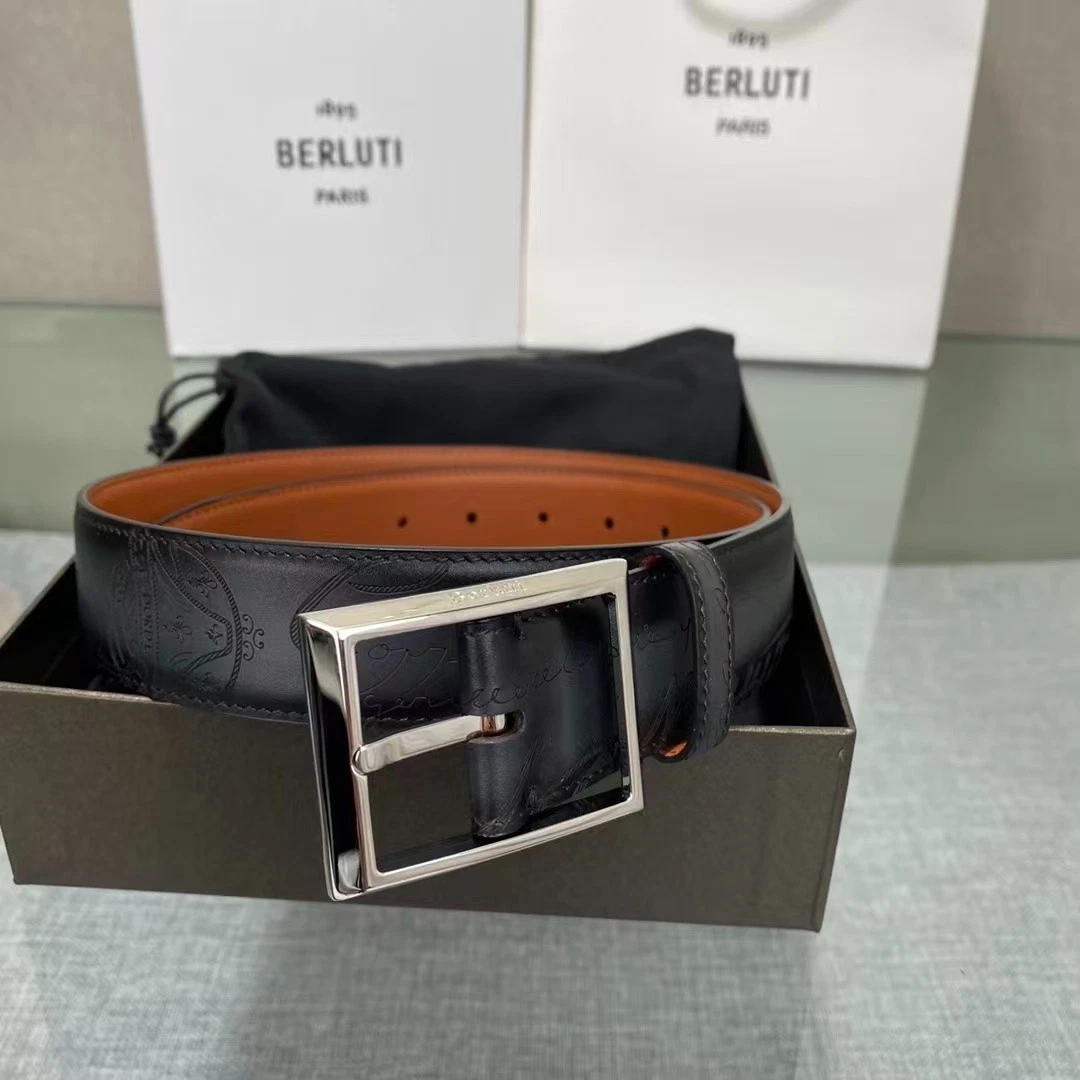 小物 Berluti belt calligraphy 85-34 Leather Berluti belt calligraphy 85-34 Leather Berluti bracelet leather