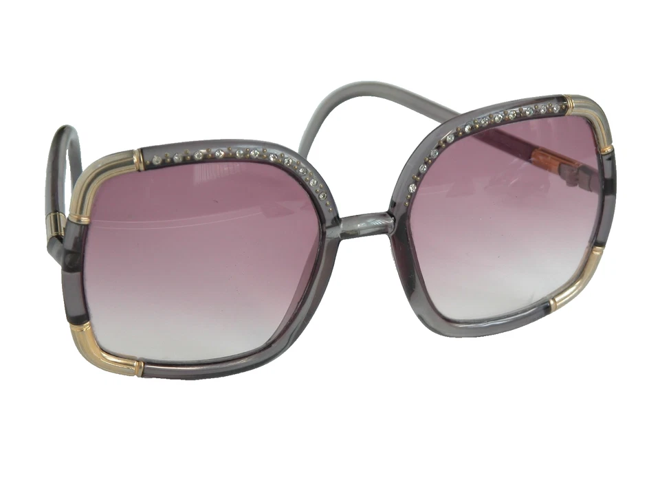 Gafas de sol vintage Ted Lapidus tortuga estrás doradas años 70 PARÍS FRANCIA Foto 4 de 4