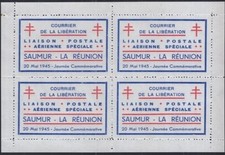 Timbre Libération Saumur Bloc TB (*) Nsg Tel Qu Émis Cote 140€ Rare Ainsi