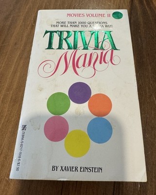 Trivia Mania Movies Vol 2 Xavier Einstein 1984 1st Printing Zebra PB