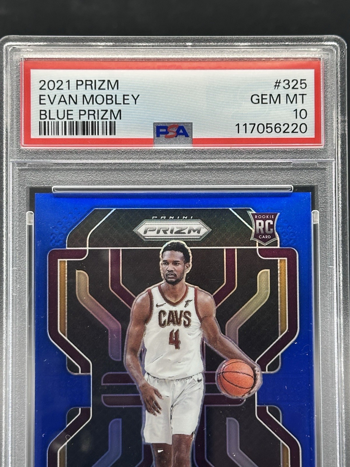 2021-22 Panini Prizm - Evan Mobley #325 Blue Prizm /199 (RC) PSA 10 view 3