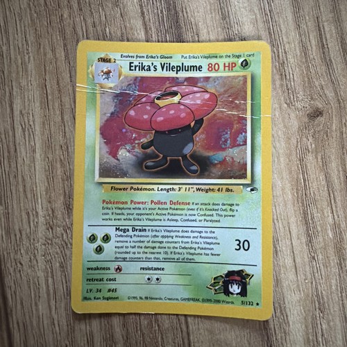 Pokémon TCG Erika's Vileplume Gym Heroes Holo Card 5/132 Vintage WOTC