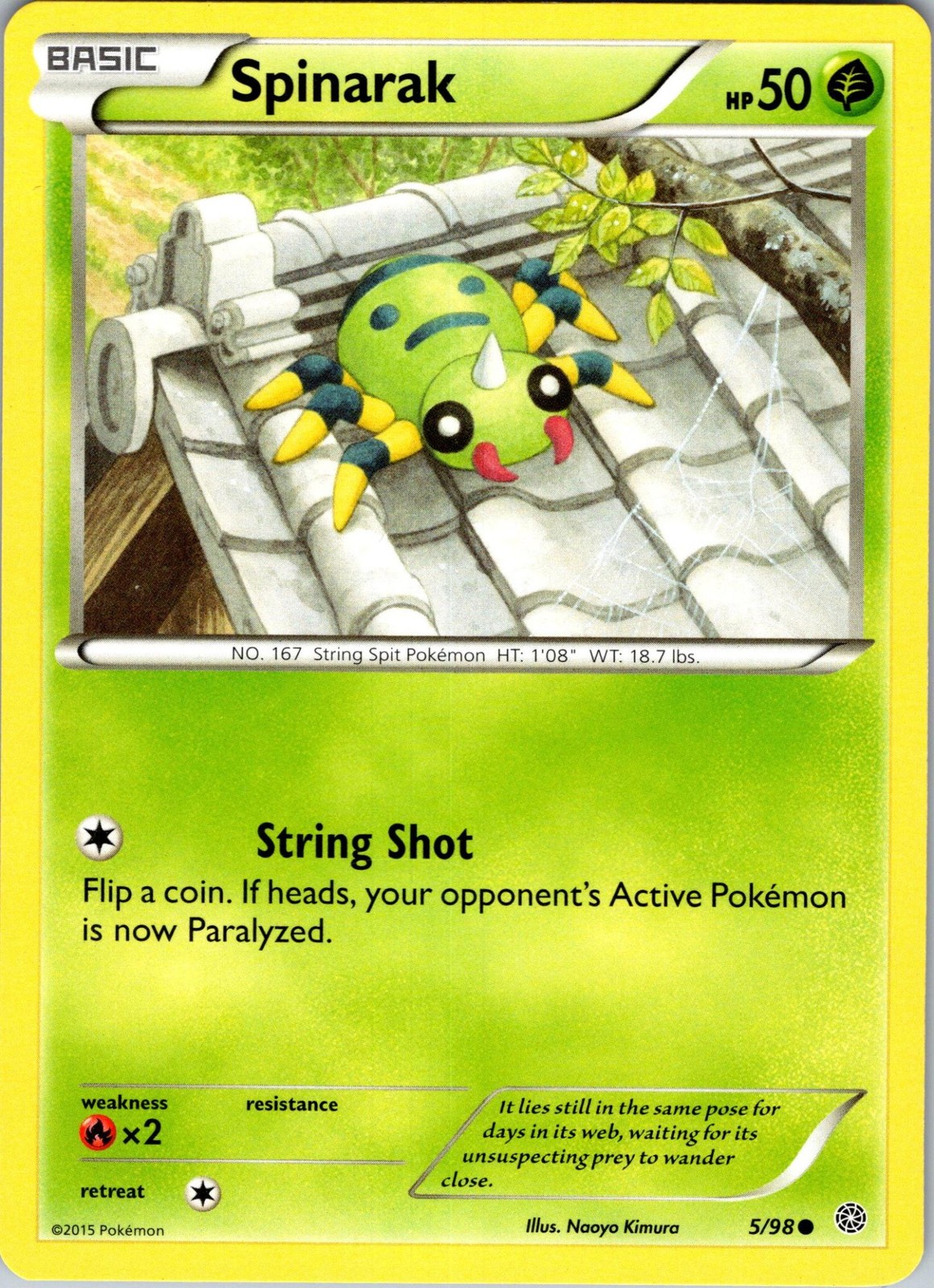 Spinarak 5/98 Common Ancient Origins Pokemon MP