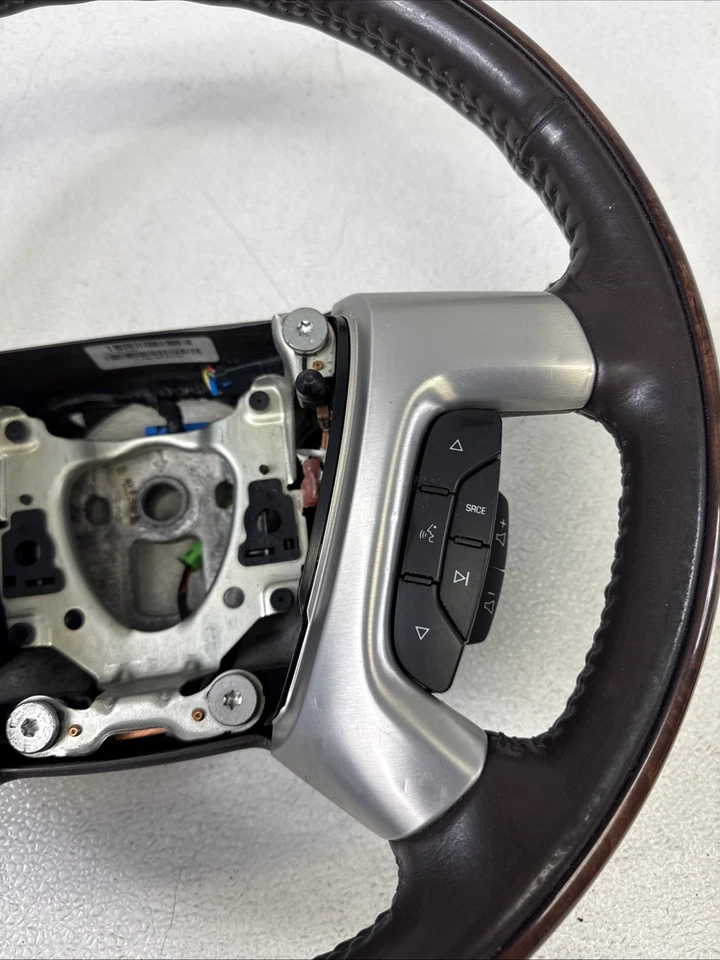 07-14 Escalade Denali Leather Heated Steering Wheel OEM Woodgrain & Cocoa Brown - Image 4 of 4