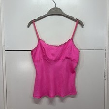 Dosa Silk Pink Cami Vest Top Lace Trim Lightweight Lingerie Size 2 Women’s 