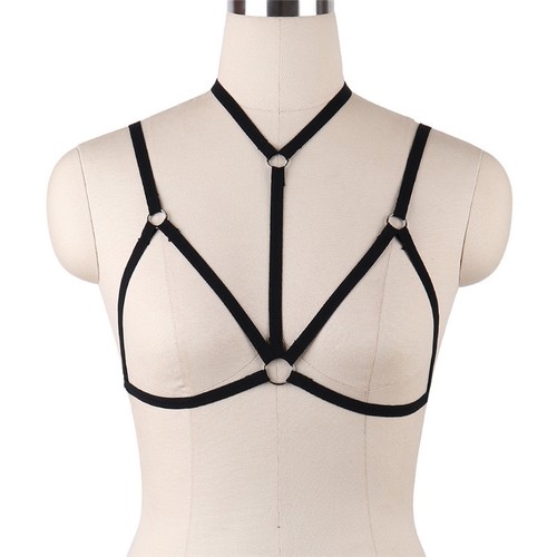 Harness Elastic Cupless Cage Bra Sexy Lingerie for Women Top Exotic Strap Belt - Picture 41 of 273