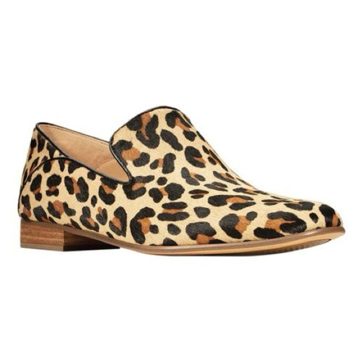 Clarks Pure Viola Leopard Women’s Loafers, Cheetah Print Mules, Size - Main Image