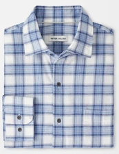 NEW MENS PETER MILLAR GOLF L/S OAKHURST COTTON SPORT DRESS Shirt, MEDIUM, BLUE