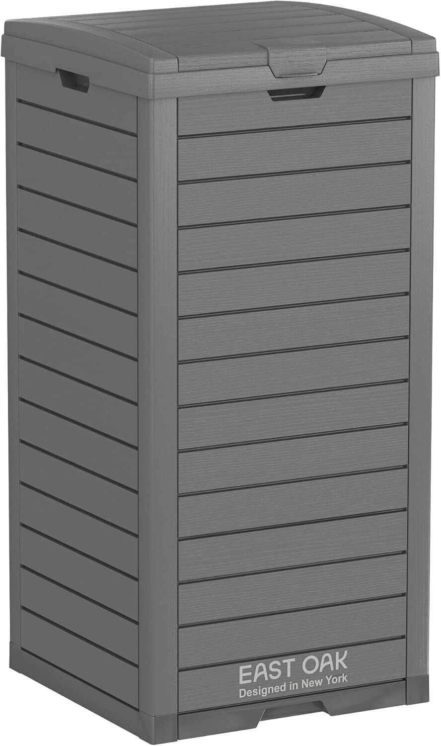 38 Gallon Patio Trash Can Waterproof Resin Garbage Can w/ Tiered Lid Drip Tray