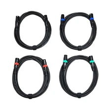 Audio2000's E02112E4A 12 Ft XLR Male to XLR Female Microphone Cable (4 Pack)