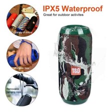 Bluetooth Wireless Portable Speaker Waterproof Stereo Bass TF FM Radio LOUD Camo