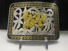 Rooster cowboy western style belt buckle hebilla vaquero Con gallo