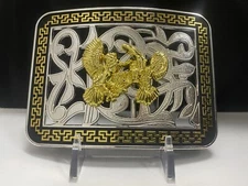 Rooster cowboy western style belt buckle hebilla vaquero Con gallo