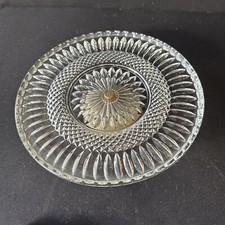 Nice 11   Round Clear Crystal CAKE PLATE with Silver Plate Stand/Pedestal Italy