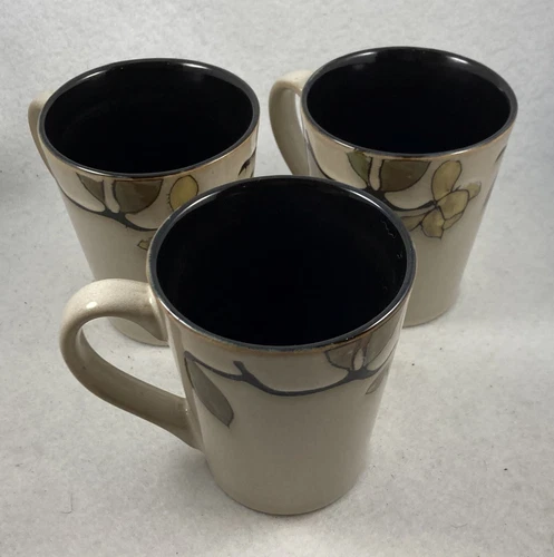 Mikasa Gourmet Basics Emory Coffee Mugs 4.2in Discontinued Set of 3