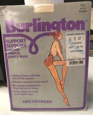 Burlington White Medium 910 Support Pantyhose