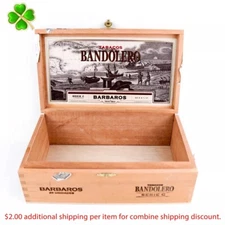 Bandolero Serie C Barbaros Empty Wood Cigar Box 9.25" x 5.5" x 3"