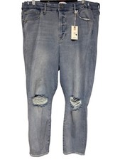 NEW Good American Women's Jeans Good Legs Crop Distressed Denim Plus Size 22