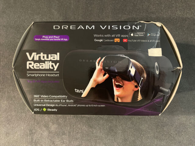 Dream Vision Virtual Reality Smartphone Headset -Built in Ear Buds - VR apps