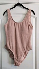 Rylee & Cru Moxie Womens One Piece Bathing Suit Blush Textured UPF 50 Sunblock