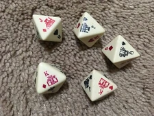 Vintage Rare Marlboro Koplow set of 5 five Poker Dice Die Game 8 eight Sided