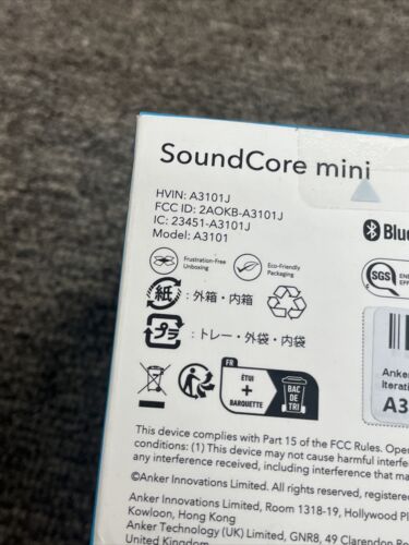 Anker SoundCore mini Portable Bluetooth Black Speaker A3101 - New/ Sealed - Picture 2 of 2
