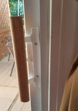 Sliding Glass Door Handle Oak Wood Interior Handle Exterior Pull White Diecast