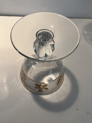 VTG Set of Six Libbey Frosted Golden Foliage Sherbet/Champagne 4-1/4" EXCELLENT - Picture 8 of 11