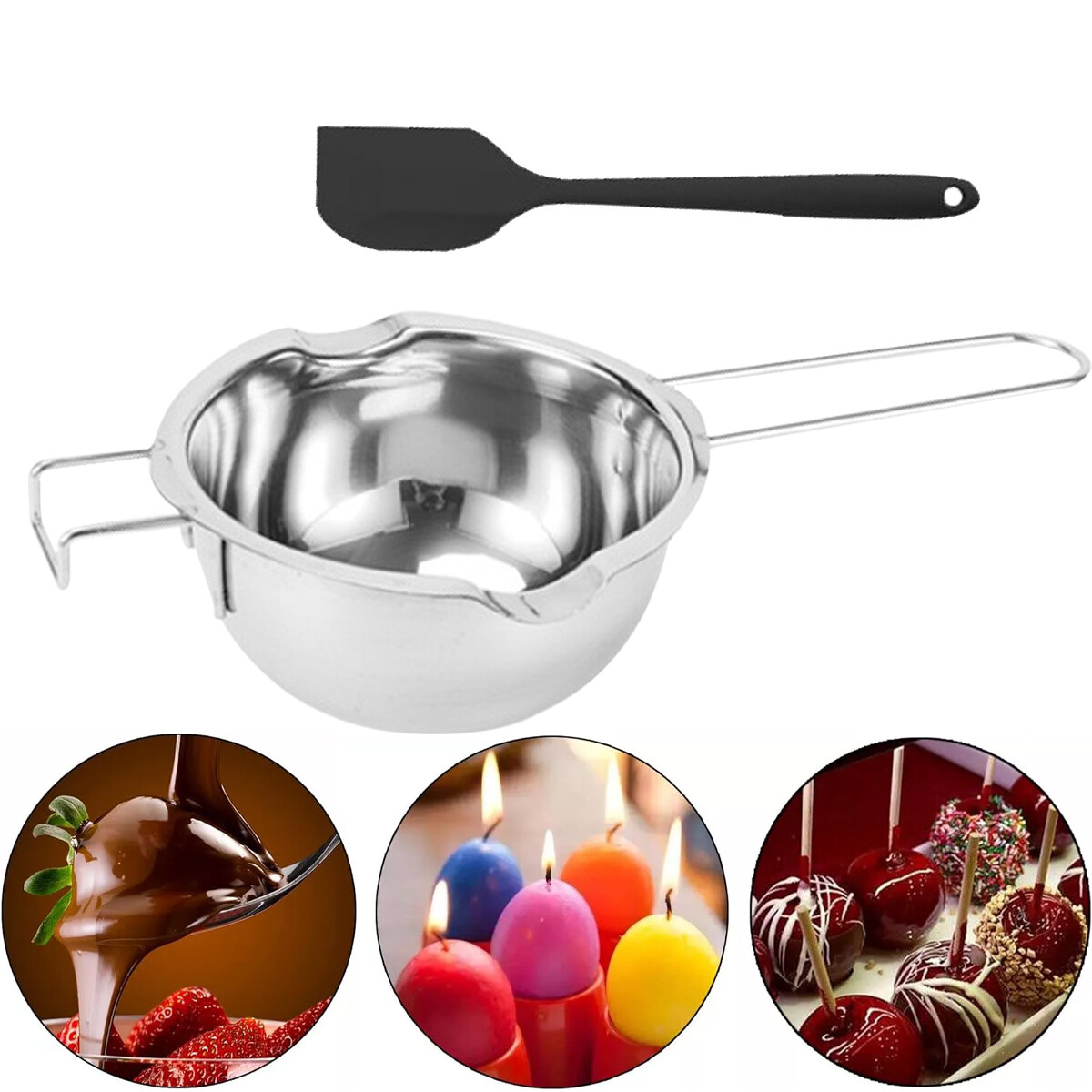 600ml Edelstahl Wasserbad Schmelzschale Schmelztopf Topf Wasserbadschüssel