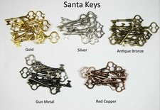 Santa Keys - Choice of Colour & Qty - Vintage Charm Steampunk Part Findings