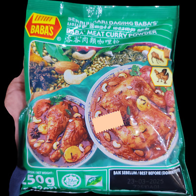 Special Curry Powder, Meat Babas P0wdr Malaysia, Conserve in 2 packs, Delectable
