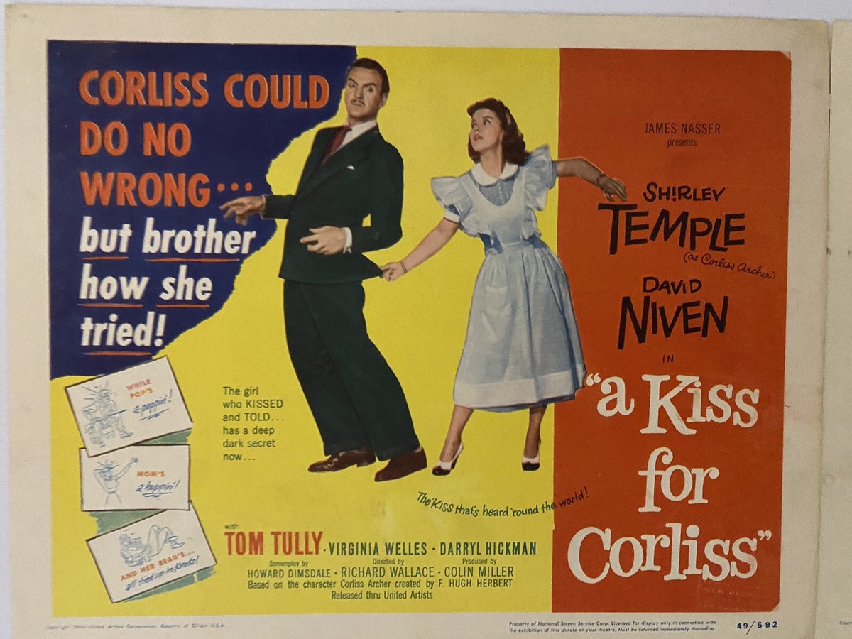 A Kiss for Corliss 1949 Vintage Lobby Card Set w/ Shirley Temple