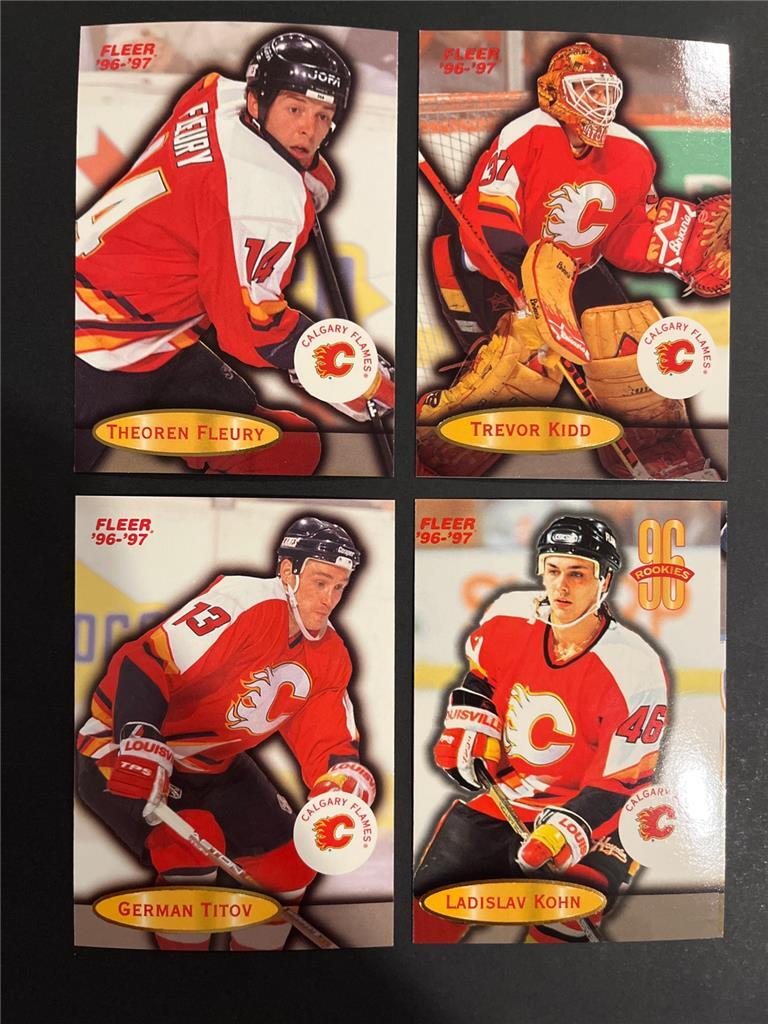 1996-97 Fleer Calgary Flames Team Set 4 Cards