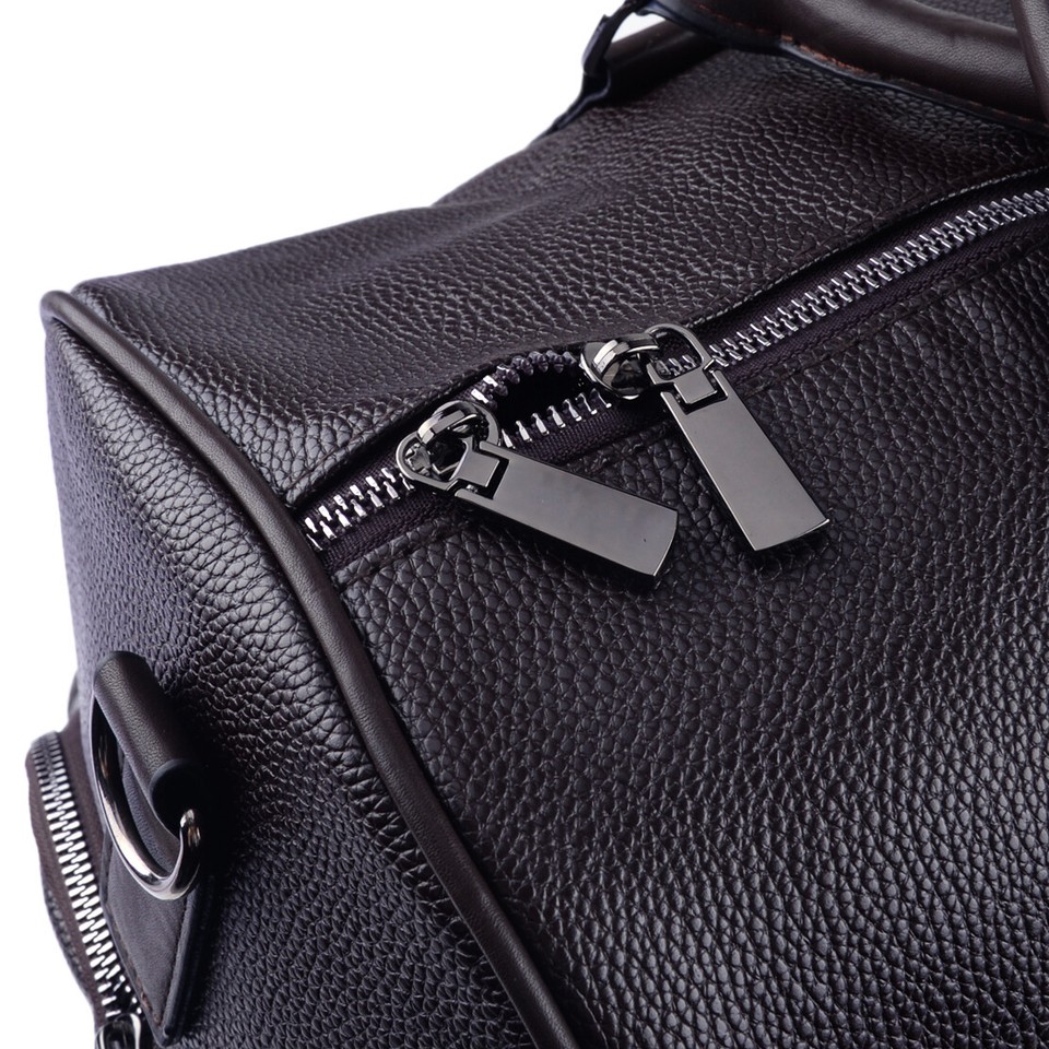 Men's Retro Large Leather Gym Duffel BagOvernight Weekend Travel Soft