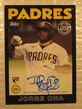 2021 TOPPS #86B-JON JORGE ONA 1986 RETRO AUTO SIGNED PADRES ROOKIE BLACK 160/199