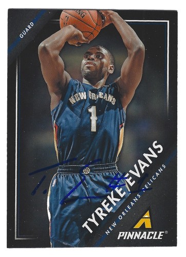 TYREKE EVANS NEW ORLEANS PELICANS SIGNED CARD SACRAMENTO KINGS
