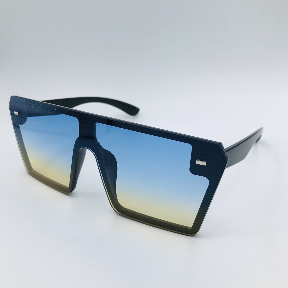 New Unisex Ombre Blue/Yellow Lenses Beach Eyewear Oversized  display picture 3