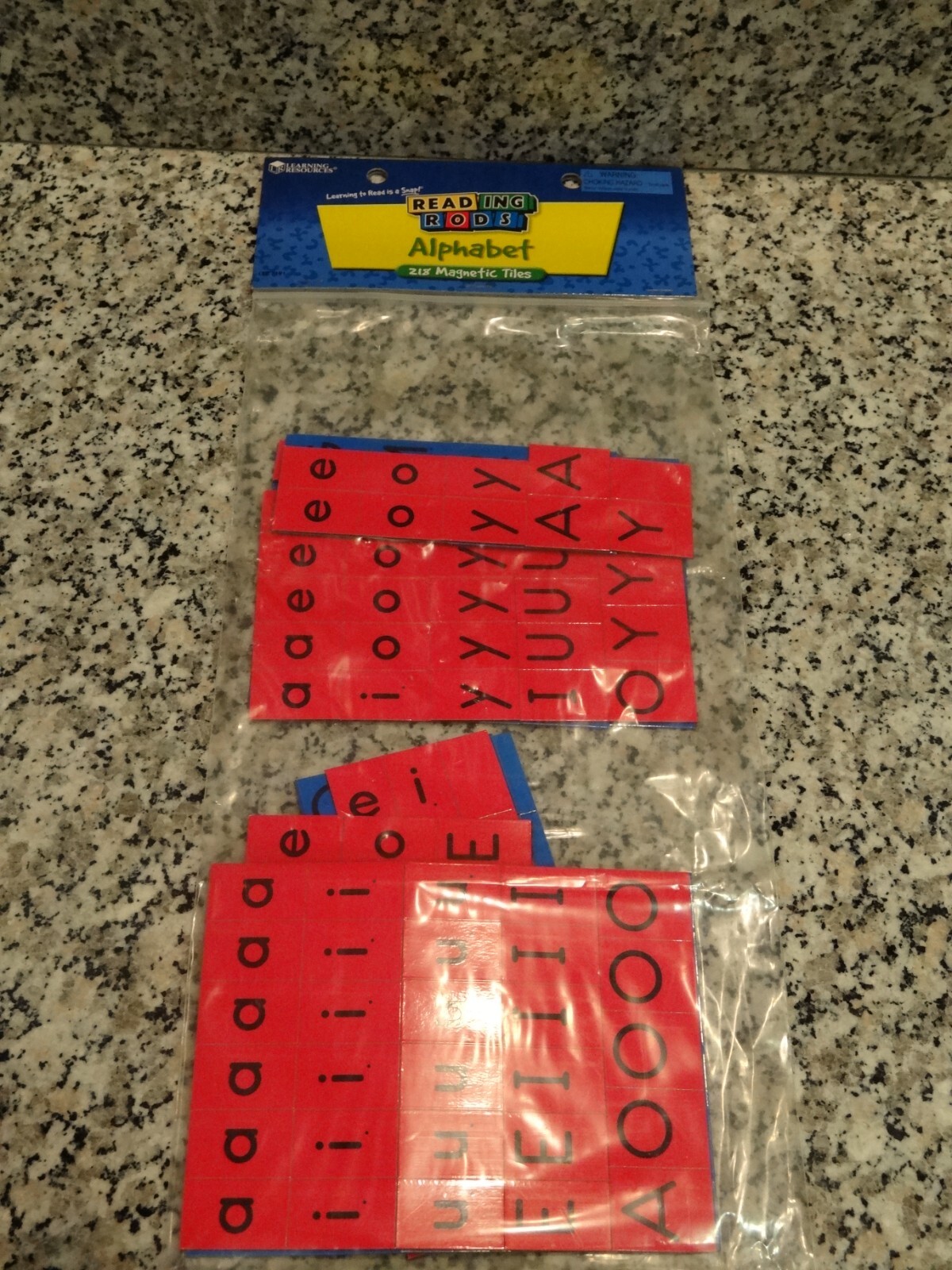 Learning Resources Reading Rods Alphabet 218 Magnetic Tiles New in Package-image