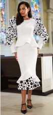 Size 14 Ashro White Black Polka Dot Formal Wedding Church Charnise Sheath Dress