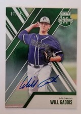 WILL GADDIS 2017 ELITE EXTRA EDITION GREEN AUTO 07/25 ROCKIES!