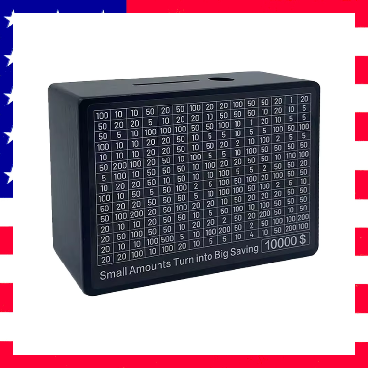 Wooden Money Bank With Counter Money Piggy Bank $10000 Saving Challenge Save Box