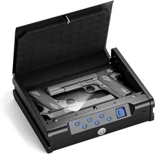 Biometric Gun Safe Box for Pistols 3 Ways With Fingerprint Digital Keypad Key