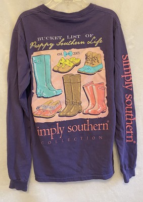 Simply Southern Purple Bucket List Of Preppy Southern Life T Shirt Womens Small