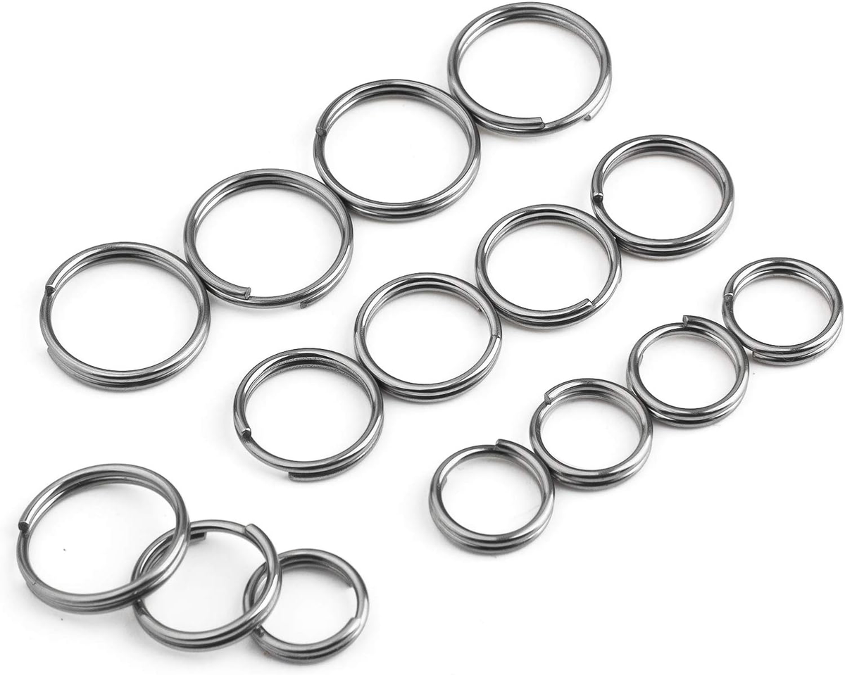 FEGVE Titanium Key Rings Split Rings, Non Magnetic Small Keyrings