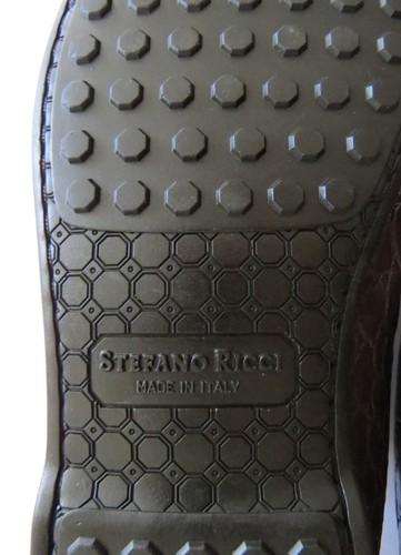 STEFANO RICCI Brown Crocodile Leather Eagle Shoes Size 9.5 US 42.5 Euro 8.5 UK - Picture 13 of 14