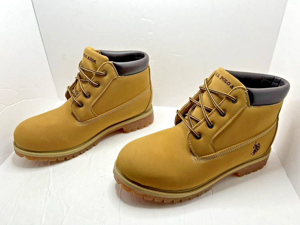 US Polo Assn. Botas con cordones marrón para hombre talla 8,5 resistentes al aceite 21754223N Foto 2 de 4