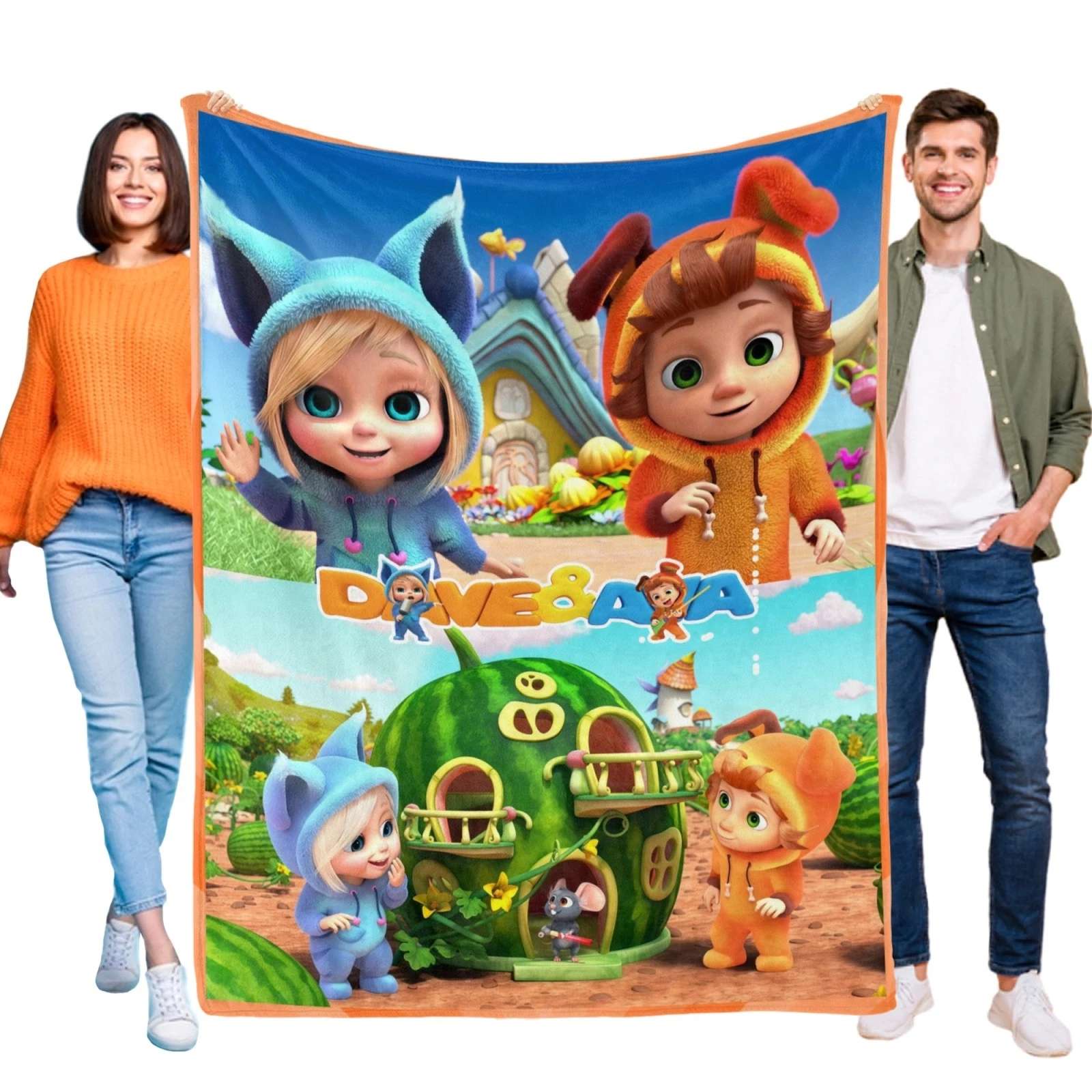 Dave and Ava Fleece Blanket Soft Bed Sofa Throw